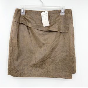 New MELROSE AND MARKET Faux Leather Wrap Skirt